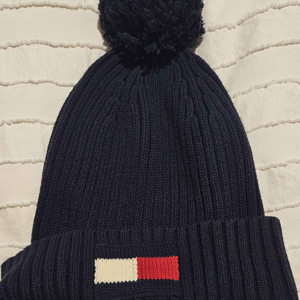 Tommy Hilfiger Logo Beanie Navy Blue